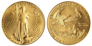 2004 $5 1/10 Oz Gold American Eagle Coin Bu 2