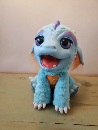 FurReal Friends Torch My Blazin Dragon Blue Animated Interactive Sounds Lights 3