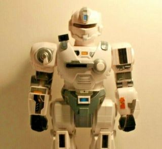 Midwood Brands 14 Inch Tall Interactive White Robot Walking Talking Moving Parts