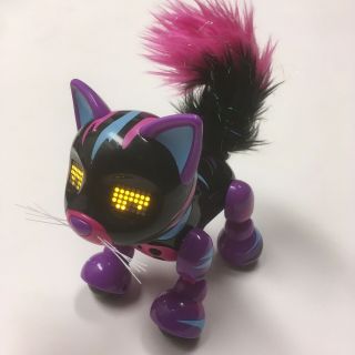 Zoomer Meowzies Purple Black Electronic Kitty Cat Interactive Robot Spin Masters