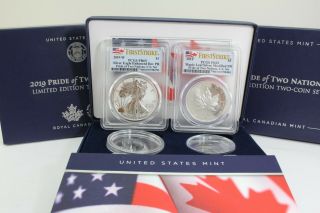 2019 Pride Of Two Nations Set Pcgs Reverse Pr69 First Strike 2 - Coin W/ Ogp