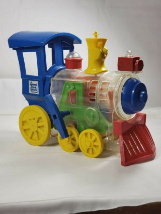 1974 Ideal Think & Learn Toot - Loo - Locomotive Clear Wind Up Whistling Toy Train