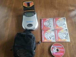 Hasbro 2003 Silver Video Now Personal Mini Dvd Player & Nicklodeon With Discs