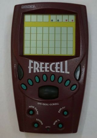 Vintage Radica Freecell Small Screen Electronic Hand Held Travel Game 1999
