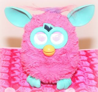 ❤️furby Boom 2012 Hasbro Cotton Candy Pink Teal Blue Interactive Toy Works❤️