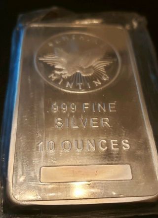 Sunshine Silver Bar - 10 Oz.  999 Fine Silver