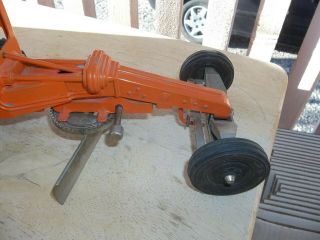 Vintage Hubley Diesel Road Grader Orange Diecast Pressed Steel 2