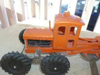 Vintage Hubley Diesel Road Grader Orange Diecast Pressed Steel 3