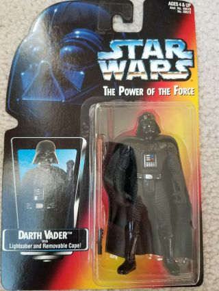 Vintage 1995 Star Wars Power Of The Force Darth Vader Action Figure W/lightsaber