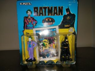 Ertl Batman & Joker 2 Piece Diecast Figure Set Unpunched.  1990