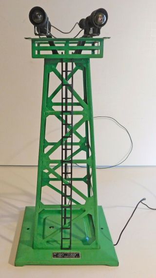 Vintage Lionel O Scale No.  395 Floodlight Tower Green (t21a)