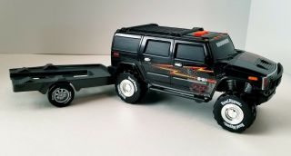 Toy State Road Rippers 2003 Hummer H2 Truck Black Trailer Sounds Lights