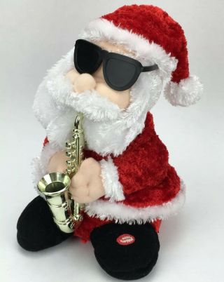 Toe Tapping Santa Claus Plays Saxophone Plush Animated Christmas Kids Of America
