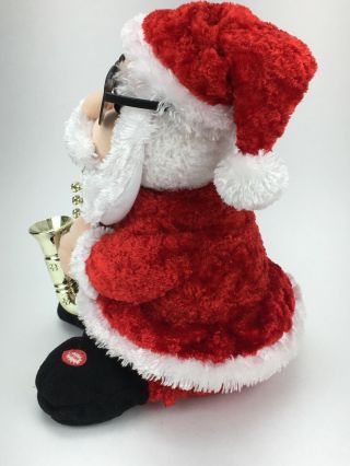 Toe Tapping Santa Claus Plays Saxophone Plush Animated Christmas Kids of America 2