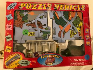 Vehicle Puzzle Turtle Reptile Wind - Up Play Set Track Vintage 90 