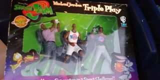 Michael Jordan Space Jam Triple Play Action Figure Set 1996 Playmates.