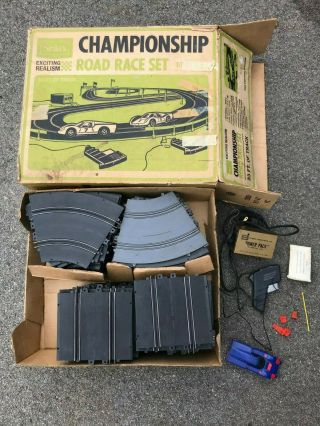 Vintage Sears Championship Road Race Set 1/32 Scale Slot Car Set In The Box