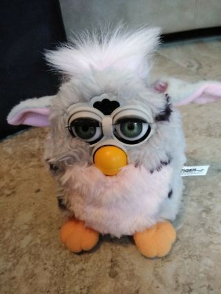 1998 Furby Leopard 70 - 800 Grey with Black Spots and Pink Belly - 2