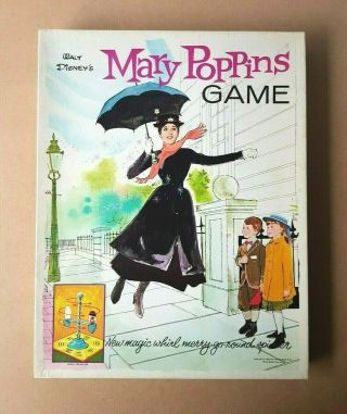 Vintage 1964 Mary Poppins Board Game Walt Disney John Sands Merry - Go - Round