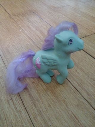 Vintage G1 Hasbro My Little Pony 1987 Peppermint Crunch Pegasus Aqua Purple