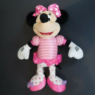 Disney Just Play 10 " Minnie Mouse Bean Plush Just Play Pink Polka Dots Stripes