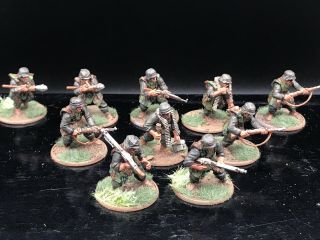 Ww2 Bolt Action Warlord Wwii 28mm German Grenadier Squad In Camo - 10 Men
