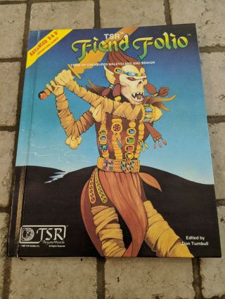 Fiend Folio,  Tsr,  Dungeons And Dragons,  First Edition,  Very Fine/near