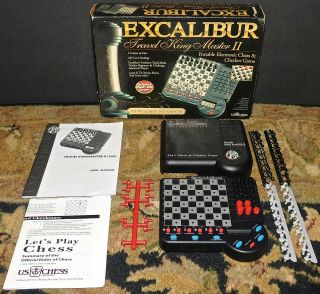 Excalibur King Master Ii Electronic Travel Chess Checker Game 169e - 2 Complete