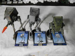 Wotc Star Wars At - St X3,  Painted,  1 Each Of 3 Types,  W/cards