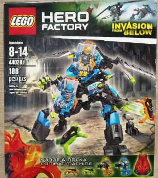 Lego Hero Factory Invasion From Below 44028 Surge & Rocka Combat Machine