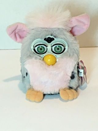 1998 Furby Tiger Electronics Gray/pink,  Black Spots With Tag,  Not