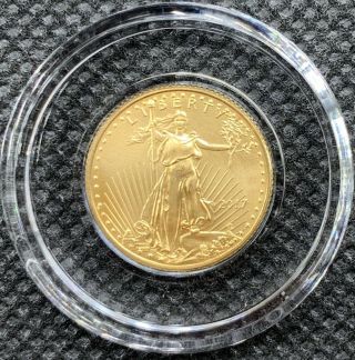 2017 American Gold Eagle $5 1/10 Oz Coin Gem Bu In Capsule