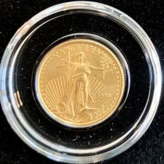 1998 American Gold Eagle $5 1/10 Oz Coin Gem Bu In Capsule
