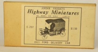 Jordan Highway Miniatures Ho Scale 1911 Ford Delivery Car Unassembled Kit C - 207