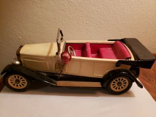 Vintage Japan 10 " Tin Friction 1925 Car With Horn