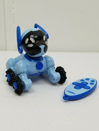 Wowwee Chippies Robotic Remote Control Interactive Puppy Dog Blue Chipper E