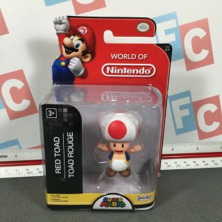Jakks Pacific Mario 2.  5 " World Of Nintendo Wave 2 - 4 Red Toad Figure