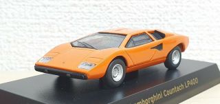 1/64 Kyosho Lamborghini Countach Lp400 Orange Diecast Car Model