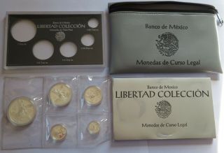 1993 Mexican Libertad Silver Proof 5 Coin Set,  1.  9 Oz Plata,  Mexico (220922l)