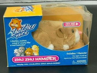 Zhu Zhu Pets Hamster Nugget White And Light Brown Fun Toy