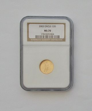 2003 Gold $5 American Eagle 1/10th Oz Graded Ms 70 Ngc
