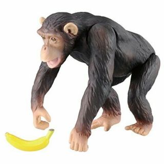 Takara Tomy Animal Adventure Figure Ania As - 14 Chimpanzee With Banana