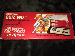 Coleco Quiz Wiz 1001 Questions Cartridge/quiz Book The World Of Sports 2