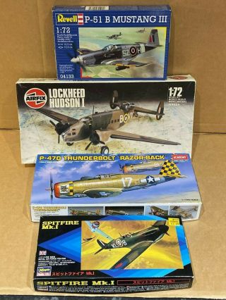 Airfix Etc 1/72 Ww2 Aircraft Kits X 4,  Various,  Hudson,  P - 47d Etc