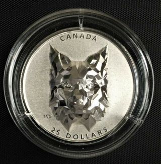2020 Canada $25 Multifaceted Animal Head:lynx Silver Coin