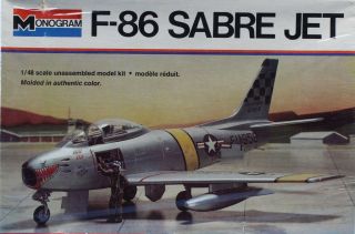 Monogram 1:48 F - 86 Sabre Jet Plastic Aircraft Model Kit 5402u1