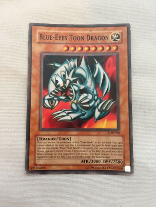 Yu - Gi - Oh Blue Eyes Toon Dragon Trading Card Vintage 1990s Vtg