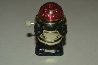 Vintage 1978 Tomy Wind Up Robot Usa Gold Chrome Miniature Size And Walks