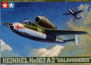 Tamiya 1:48 Heinkel He - 162 He162 A - 2 Salamander Plastic Model Kit 61097u