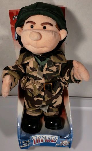 Army Soldier Plush Sings Queen We Will Rock You Beverly Hills Teddy Bear Co 14 "